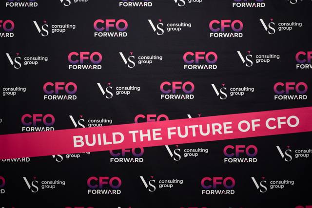 The “Build the Future of CFO” wall at the entrance